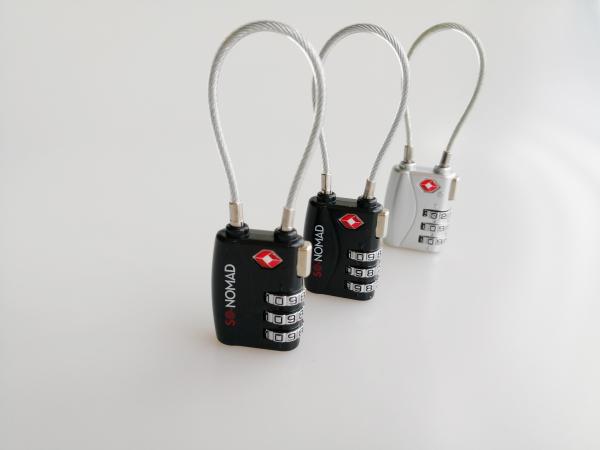 3 Dial TSA Approved Cable Locks TSA 719 63g For Suitcase / Travel Luggage