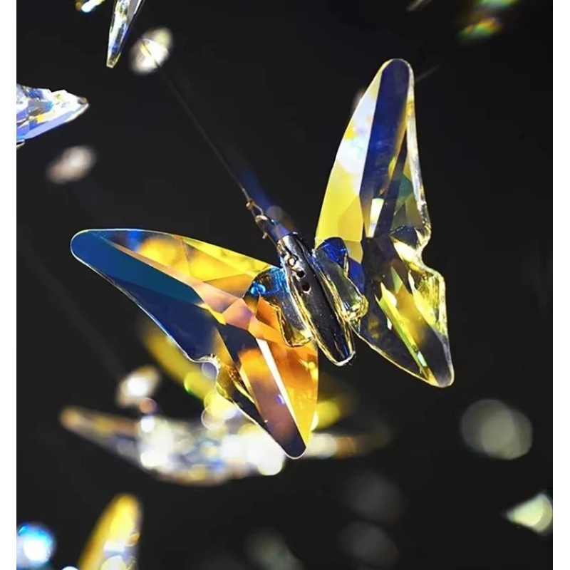 Butterfly Crystal Chandelier Living Room Crystal Staircase Pendant Light Indoor Large LED Lights(WH-NC-165)