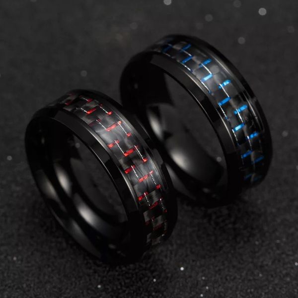 Special Luxury His And Hers Carbon Fiber Rings Carbon Fiber Stainless Steel Material
