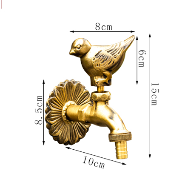 Animal Shaped Handle Antique Brass Outdoor Water Tap And Sprayer
