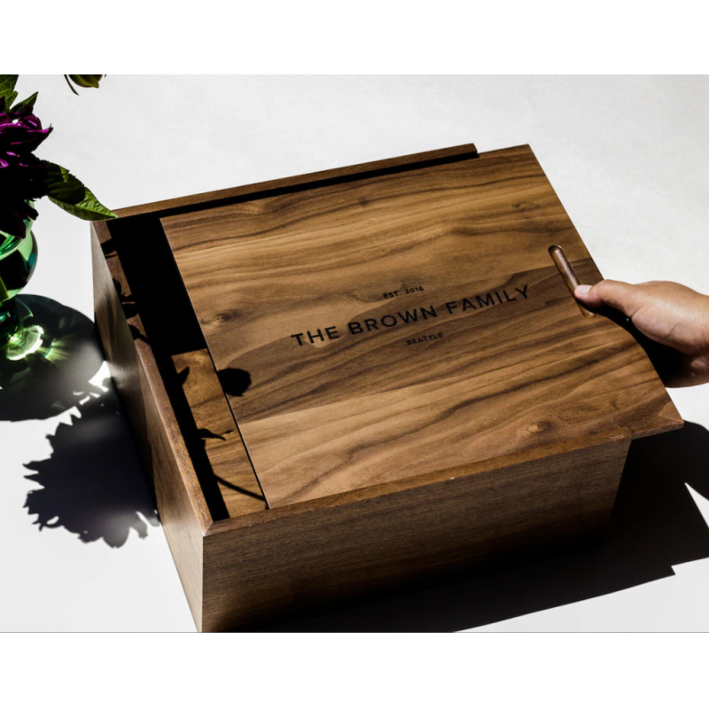 Modern Minimalist Custom Memory Box for Personalized Logo Keepsakes and Storage Holders