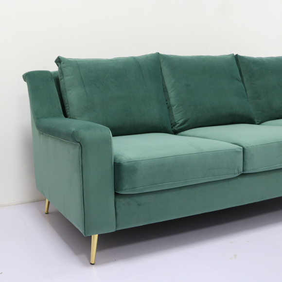 Forest Green ODM Living Room Sofa With Metal Leg