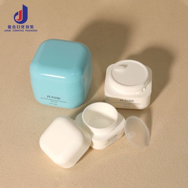 High Quality Double Wall Square Cosmetic Plastic Cream Jar 20g-100g Colorful with Screw Top Lid for Skin Care