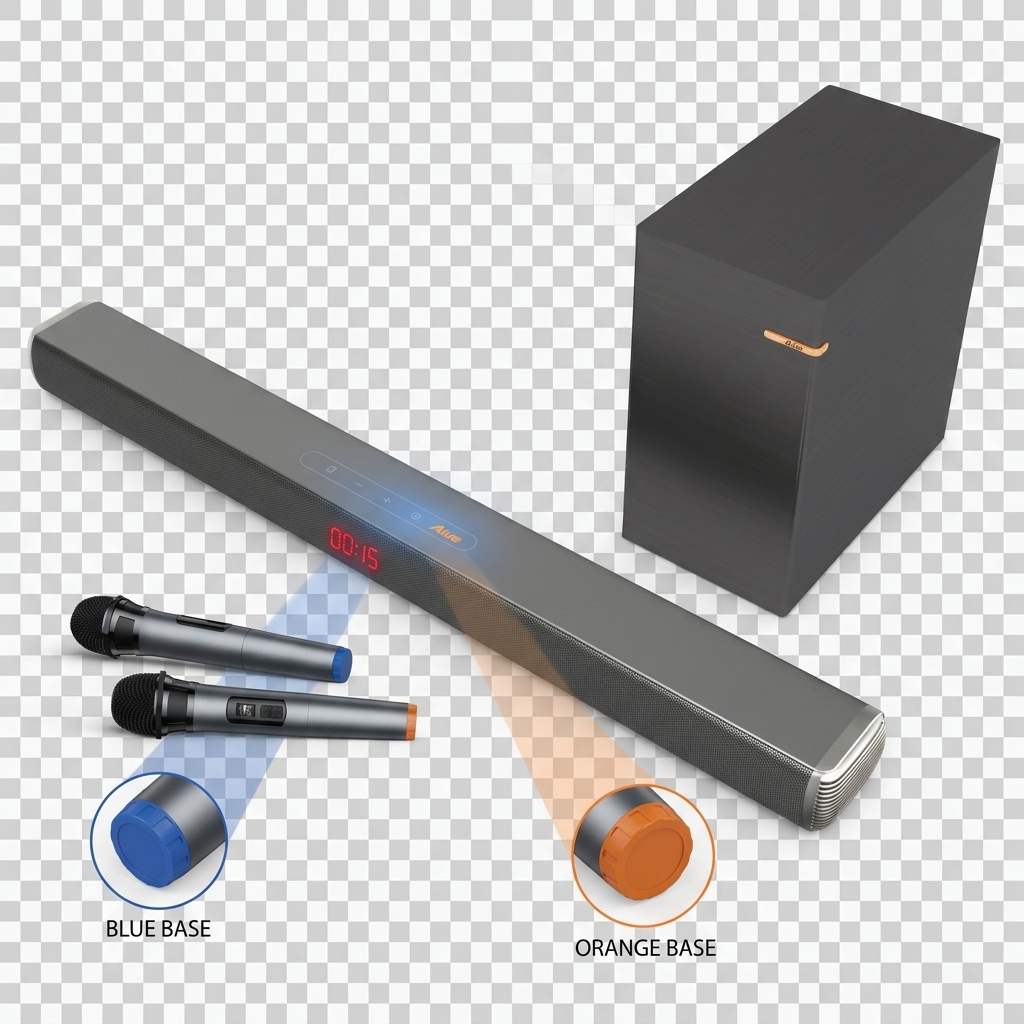 Wireless Speaker With Microphone ASW280-2.1UK 120W RMS DSP 1000W subwoofer Karaoke Party