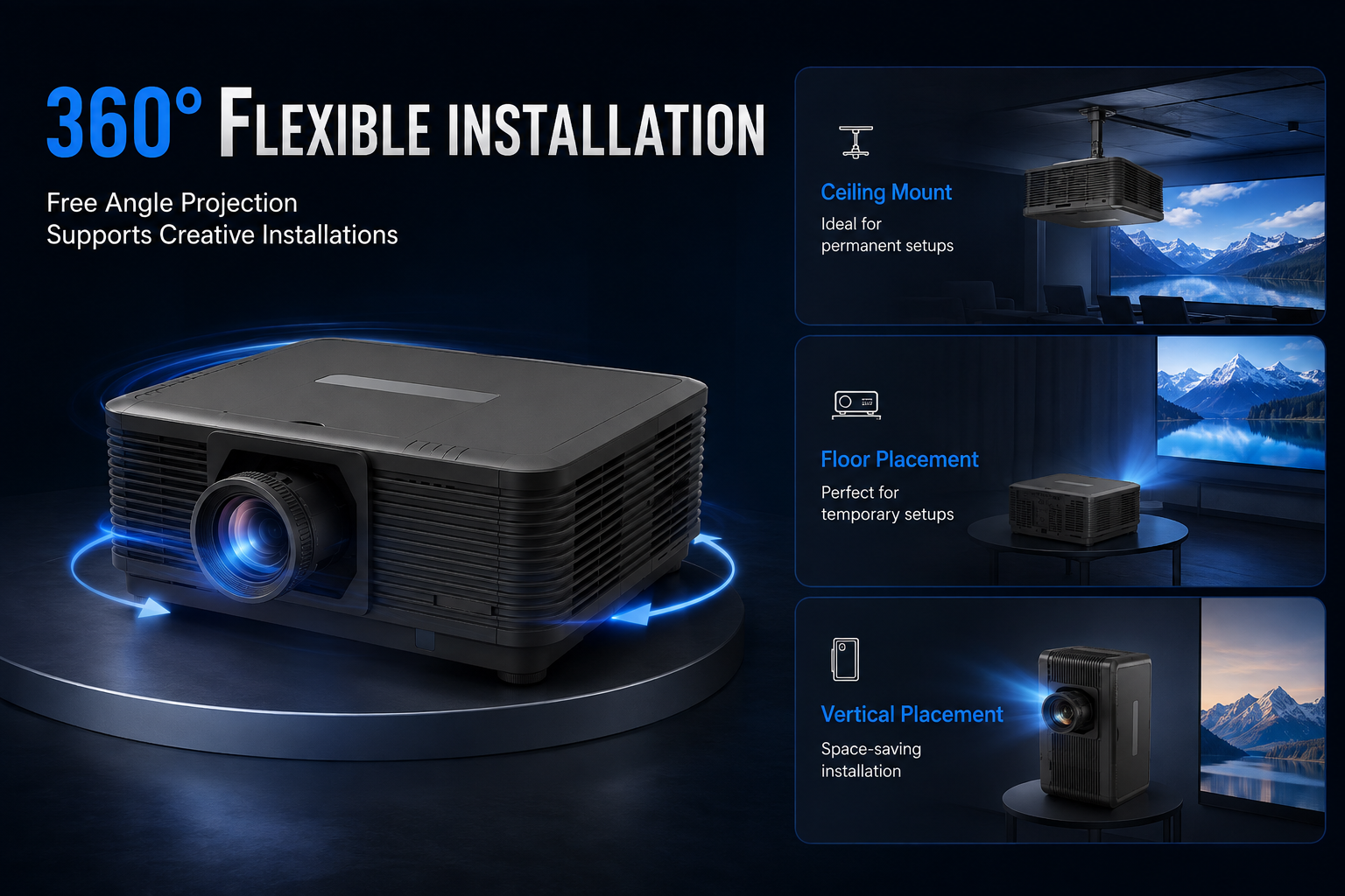 10000 ANSI Lumens 4K 3LCD Dual-Color Laser Projector