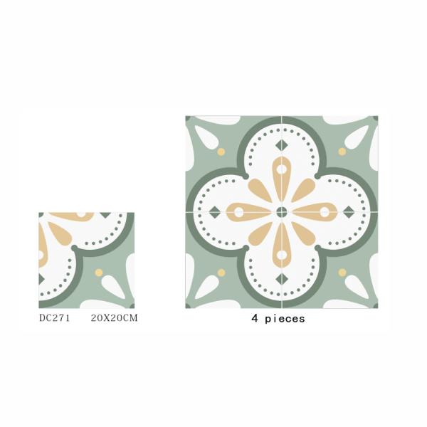Green Ceramic Rustic Tile 20x20cm Waterproof Indoor Floor Wall