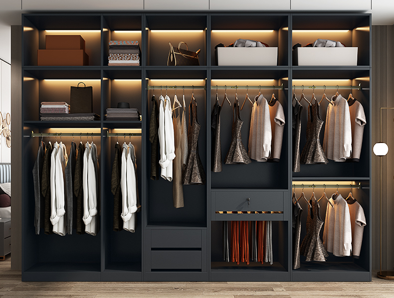 White Glass Door Combine Bedroom Wardrobe Closet With Soft Closing Sliding