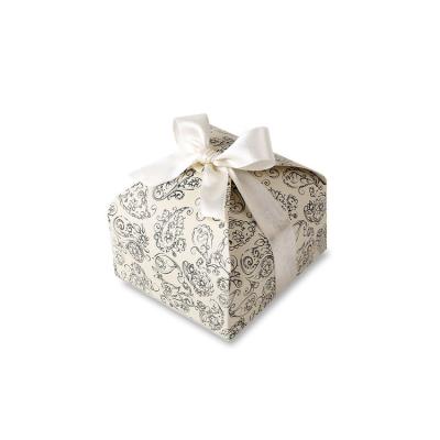 Cor reciclável de empacotamento de papel do cartão 4 da caixa do bolo do cozimento do presente do laço da fita