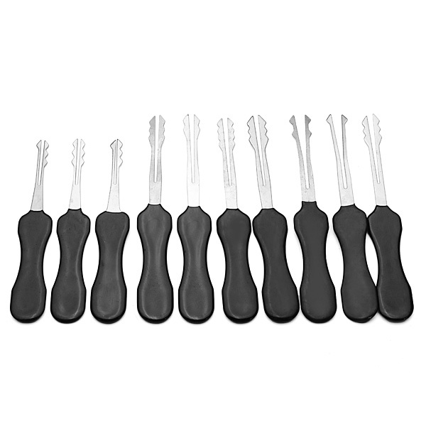 High Quality Black Auto Lock Pick Set 10pcs Double Side Lock Pick Tools