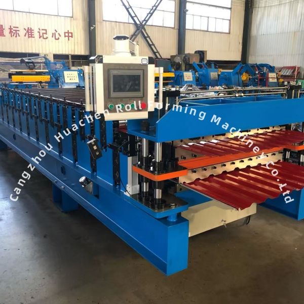 Lightweight Aluminum Roof Panel Roll Forming Machine with Panasonic PLC Control and 1250mm Material Width