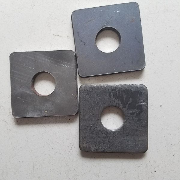 Lavadora plana rectangular revestida de zinco, de aço galvanizado, de 3/8