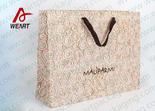 Golden Foil Party Favor Gift Bags , Extra Large Laminated Paper Bags For Packaging