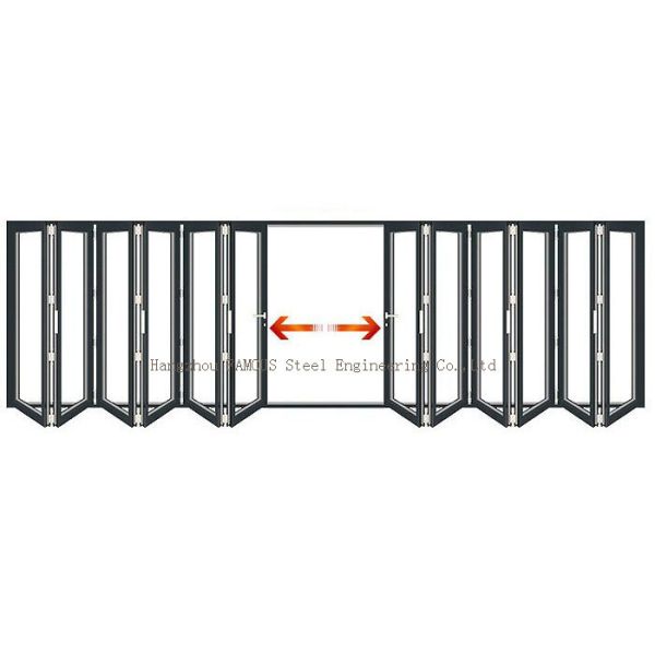 Anodized Aluminum Fire Attenuation Glass Entry Doors Swing Open