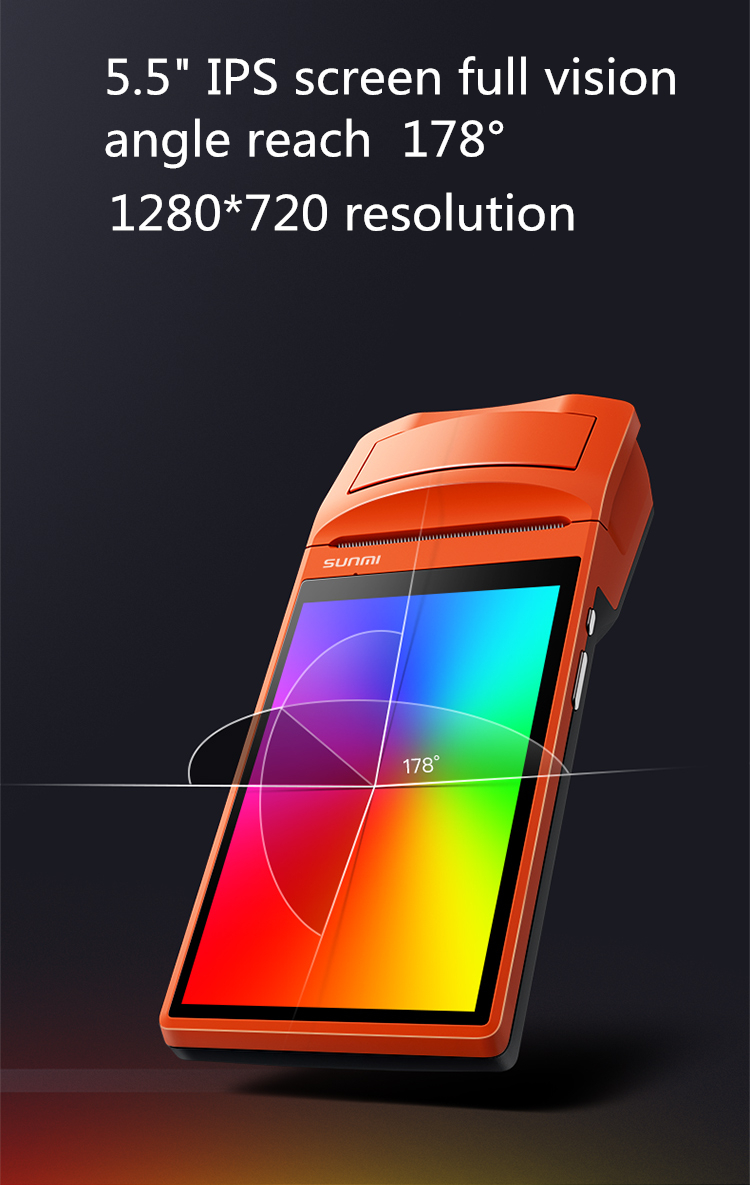 Блок развертки штрихкода андроида 6,0 дюйма 3g Nfc Wifi Sunmi V1s 5,5