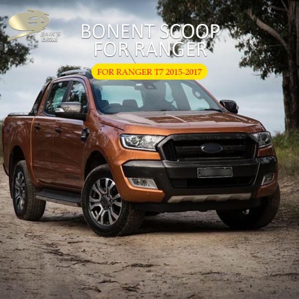 Black Car Bonnet Hood Scoop For Toyota Ranger T7 T8  2015-2017 2018-2021 Engine Guard Cover