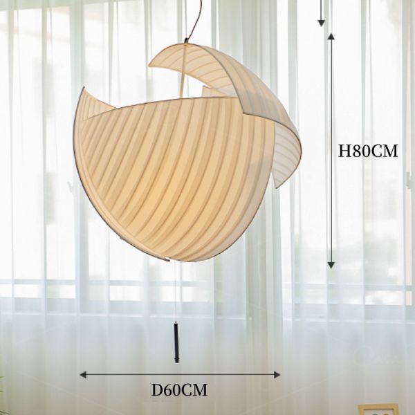 Nordic Fabric Cloth Irregular Molding Bud Pendant Light Wabi-sabi White Art Chandelier