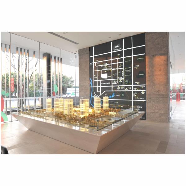 1:100 Real Estate Scale Model Residential With Illuminated Green Spaces Sports Facilities