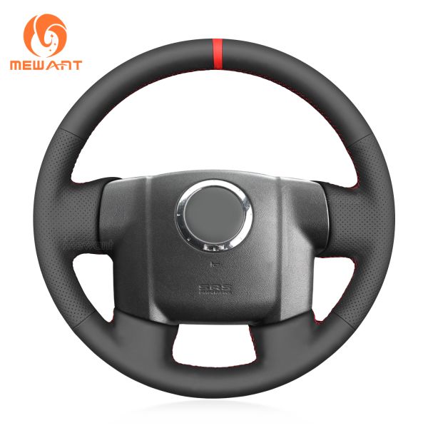 Red Color Hand Sewing Faux Leather Steering Wheel Cover for ISUZU DMAX D-MAX 2007-2011