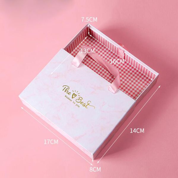 Festival Jewelry Gift Box Packaging / Drawer Gift Box Paper Sliding with Handle