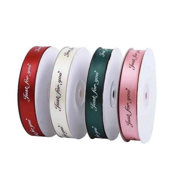 9mm-100mm Logotipo impresso fita de cetim para embalagem e decoração de presentes personalizados