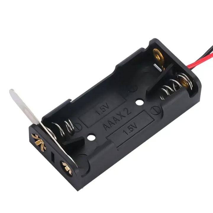2 AAA open battery holders with toggle switches/wired