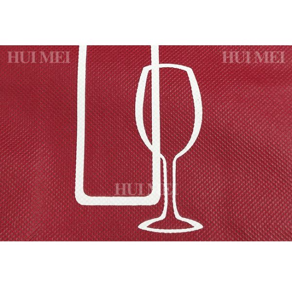 Recycled PP Non Woven Wine Bags 50gsm Printed Wine Bottle Gift Bags