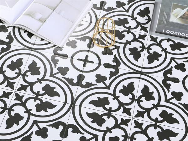 White Black 20x20cm Ceramic Rustic Tile for Indoor Walls