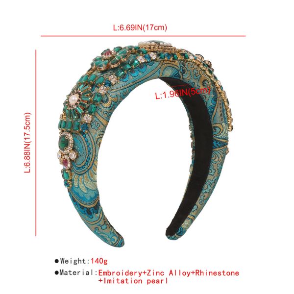 Baroque palace luxurious colorful diamond flower hair hoop headbands ladies ball gorgeous logo picture hair accessories