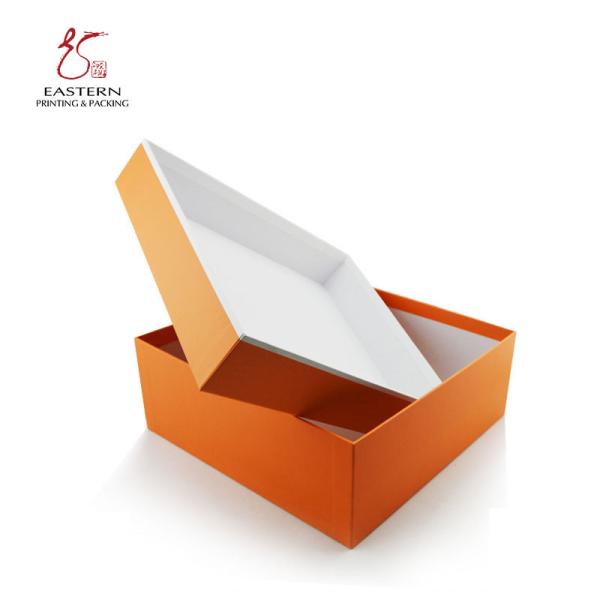 Orange Color 1200gsm Hard Cardboard Gift Boxes With Lid
