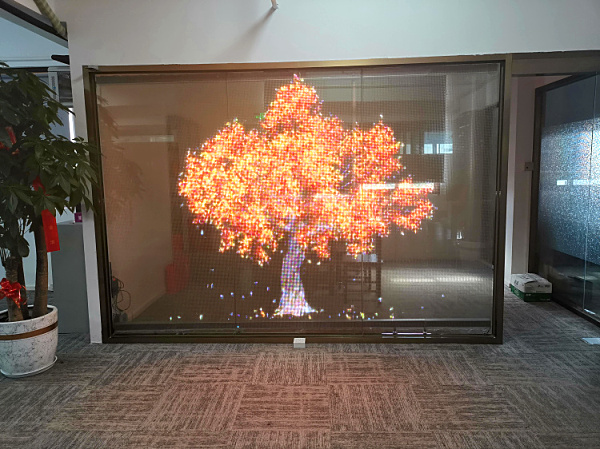 P8 Size Modern Advertising Flexible Transparent Film LED Screen for Indoor Shopping Malls