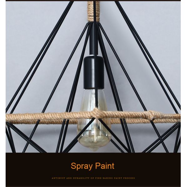 Vintage Pendant Lamp E27  Rope Iron Lampshade For Bar Shop/Coffee House Loft pendant lamp(WH-VP-247)