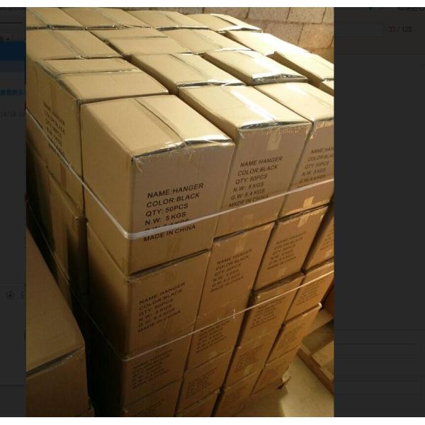 Solid Wooden Painting Clothing Store Hangers Non Slip White / Black Color