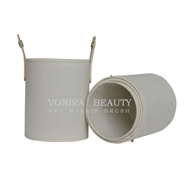 Портативная кожа ПУ случая перемещения держателя чашки опарника щеток макияжа косметик