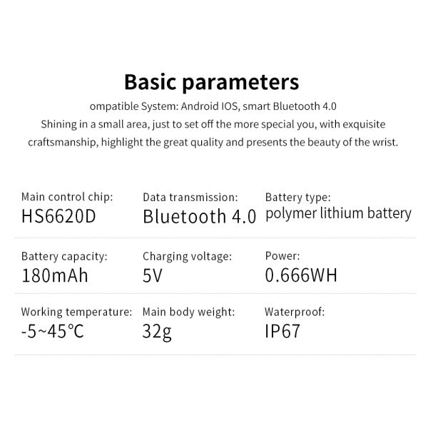 Blood Pressure Monitoring Sport Wristband 180mah Led Smartwatch