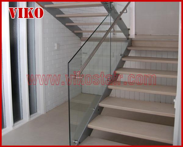 Double Steel Plate Staircase VK45S  Tempered GlassLED Light strip, Stringer: 5mm+5mm(Thickness), Dia 6mm Steel Cable