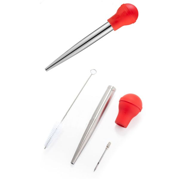 304 Stainless Steel Silicone Drip Oil Seasoning Tube for BBQ Turkey Needle in Balck
