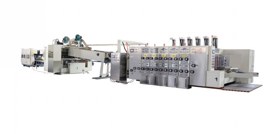 Auto high speed flexo printing slotting die cutting  folder gluer inline