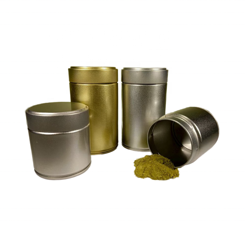 Cylinder Tinplate Can Food Storage Container Empty Tin Candle Jar Screw Cap For Matcha Coffee Candy