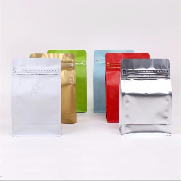 Self Sealing Aluminum Foil Kraft Zipper Pouch Bags , Eight Side Sealing Stand Up Zipper Bags