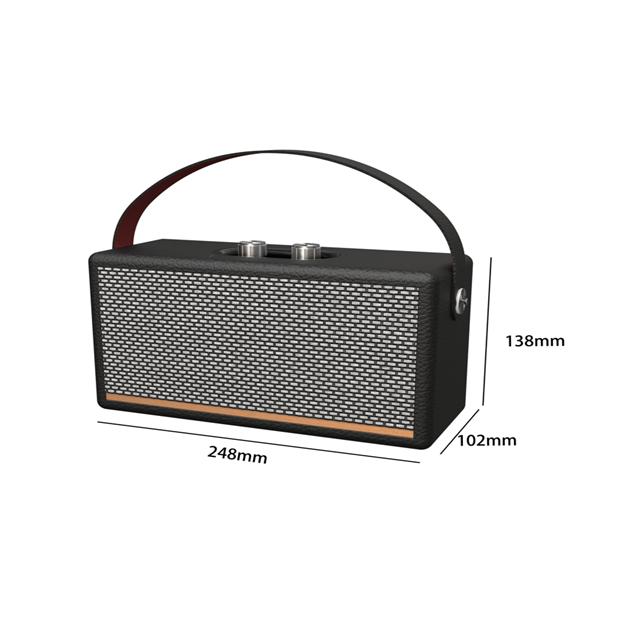 Retro Wooden Bluetooth Speaker Jieli 5.4 Dual 20W 5-in-1 Playback