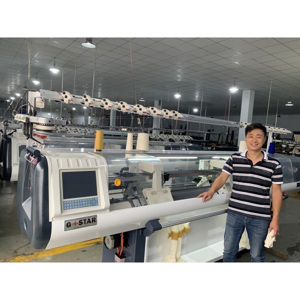 Computerized Jacquard Flat Knitting Machine for Weft Knitting and Collar Construction