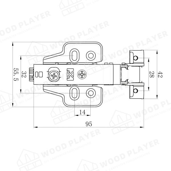 dobradiça hidráulica próxima macia grossa de 22mm-28mm para o armário