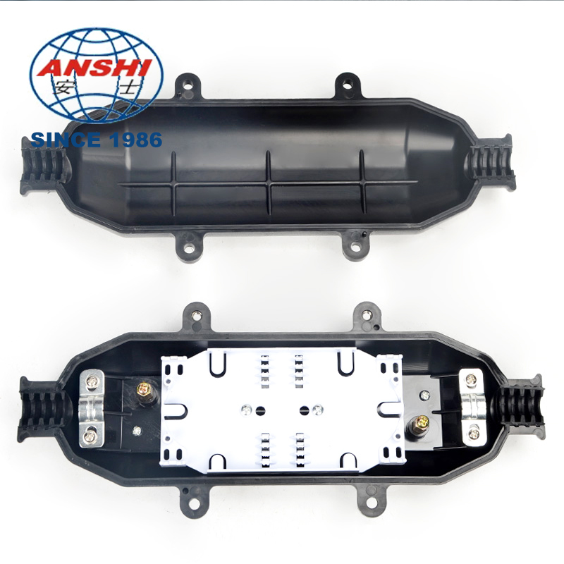 Mini Aerial Fiber Splice Closure 1 In 1 Out, 12/24 Core Optical Cable Joint Box, Fiber Splicing Maintenance Enclosure