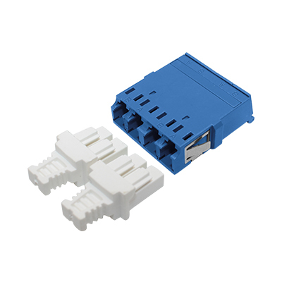 LC Quad Fiber Optic Adapter with anti laser shutter Singlemode Quad without flange