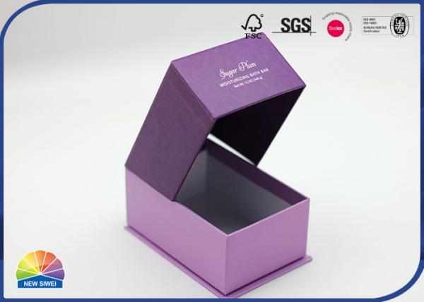 Boîte-cadeau de empaquetage de papier pourpre Matte Lamination Hot Stamping Custom de CMYK