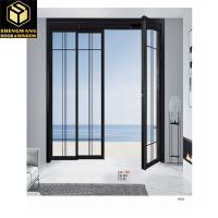 Aluminum Alloy PT Door 2.1m Double Glazing Black Aluminum Patio Doors