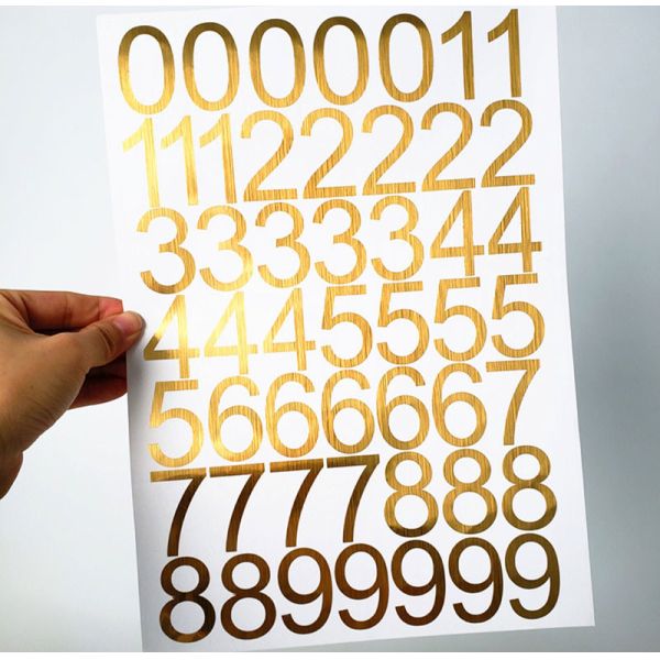 Self Adhesive Peel Off PVC Label Sticker Arabic Number Temporary Stickers