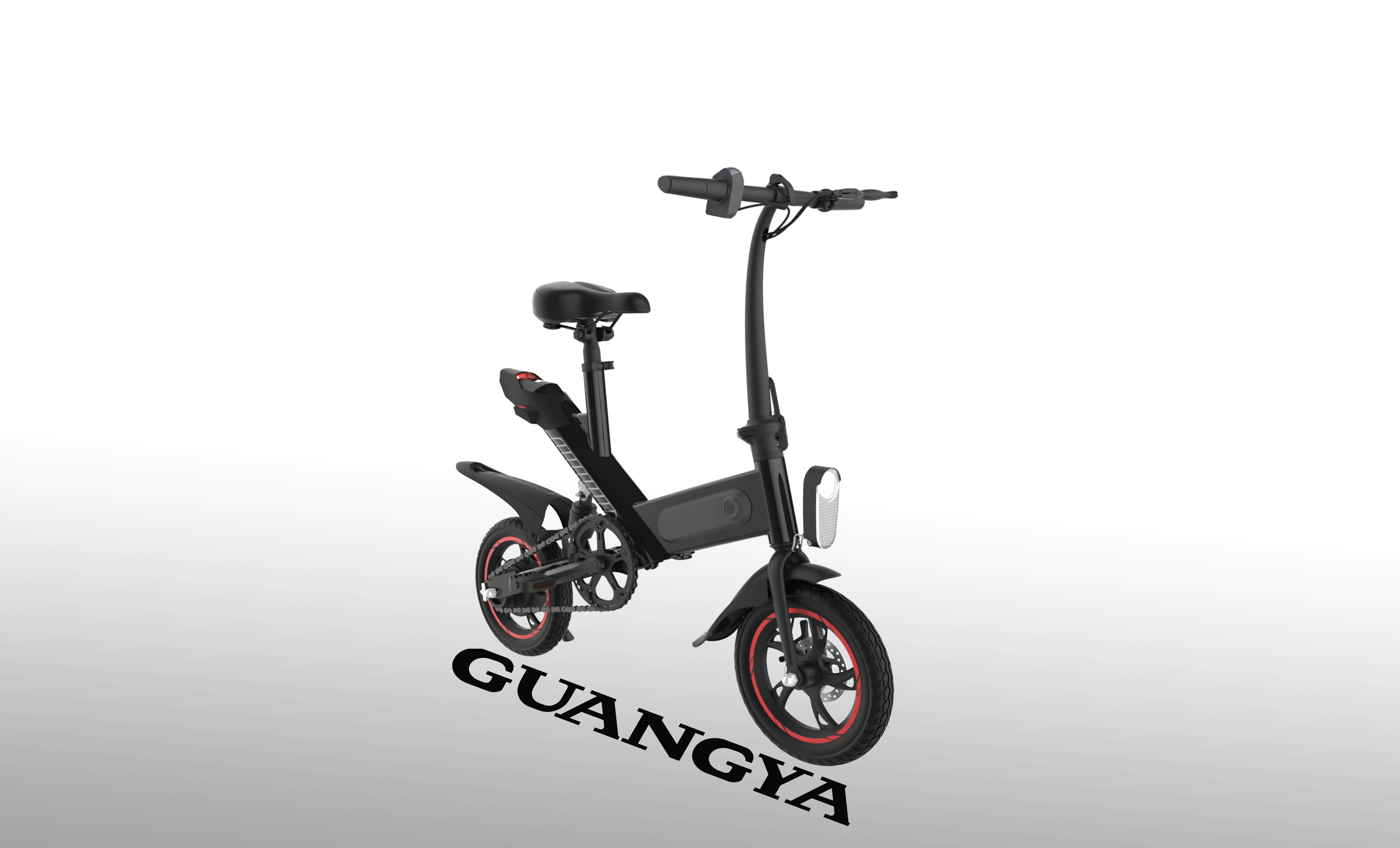 6AH Battery Smart Folding Electric Bike IP54 Waterproof 350W Brushless Contour Generator