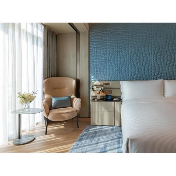 Наборы спальни Hilton Hotel координируя мягкий цвет драпирования преграждая отделку стен спальни