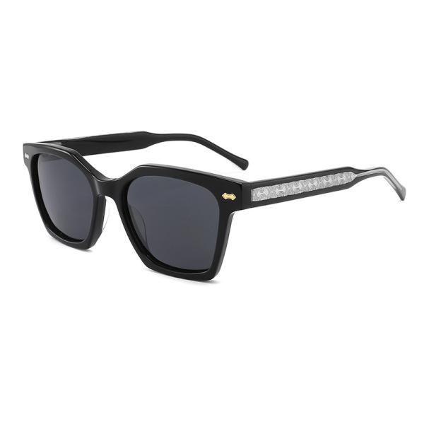 Preto luxuoso do Eyewear dos óculos de sol materiais quadrados irregulares do acetato para homens